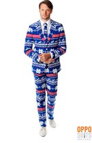 OppoSuits The Rudolph - Heren Kostuum - Blauw - Kerstpak - Maat 50