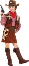 Widmann - Cowboy & Cowgirl Kostuum - Cowgirl Kind Renegade Kostuum Meisje - Bruin - Maat 128 - Carnavalskleding - Verkleedkleding