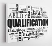 Canvas schilderij - Qualification word cloud, education business concept background  -     1338264170 - 115*75 Horizontal