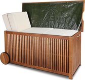 Steunbox/ kussenbox acaciahout 117x52x58,5cm incl. binnenzeil