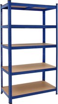 Deubois Metalen Opbergrek/Stellingkast met 5 legborden - 875kg draagkracht - (HxBxD) 180x90x40 cm - 175kg per plank - gepoedercoat