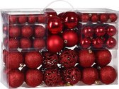 DUB Kerstballen - Kerstboomversiering - Kerstboom decoratie - Rood 100 St.