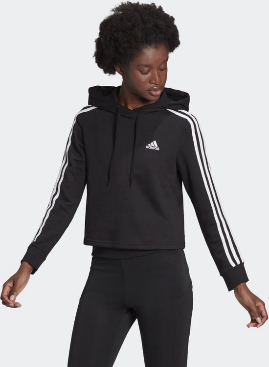Adidas 3 stripes cropped hoodie dames | bol.com