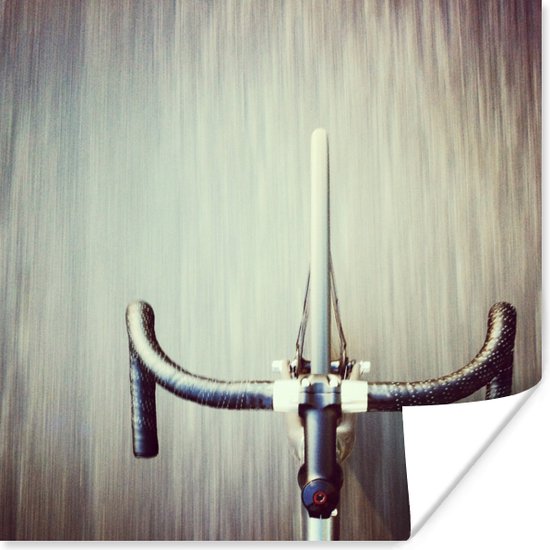 Un guidon de vélo d'un vélo de course Poster 50x50 cm - Tirage photo sur Poster (décoration murale salon / chambre)