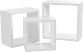 Homestoreking Vierkante Zwevende Plank - Wit - Set van Drie