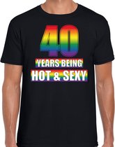 Hot en sexy 40 jaar verjaardag cadeau t-shirt zwart - heren - 40e verjaardag kado shirt Gay/ LHBT kleding / outfit S