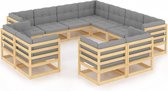 Decoways - 11-delige Loungeset met kussens massief grenenhout