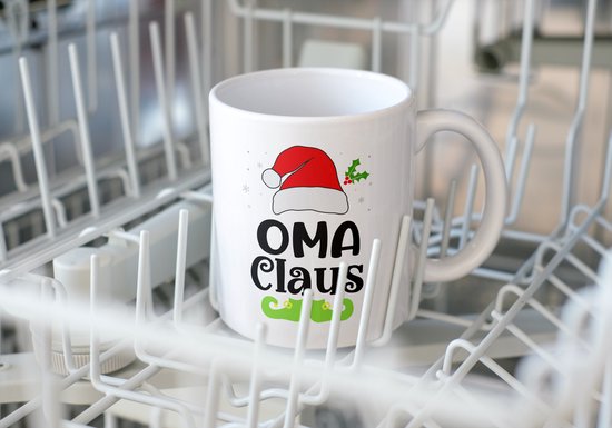 Oma Claus Kerstmok - 330ml Met Feestelijk Ontwerp & Vrolijke Tekst