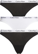 Calvin Klein dames strings (3-pack), zwart, wit, zwart -  Maat: L