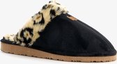 Thu!s dames pantoffels met luipaardprint - Zwart - Maat 40 - Sloffen