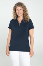 Paprika Dames Effen T-shirt met strassteentjes - T-shirt - Maat 52