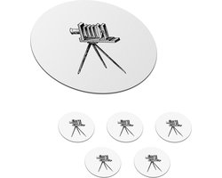 Onderzetters voor glazen - Rond - Vintage - Camera - Film - 10x10 cm - Glasonderzetters - 6 stuks Onderzetters voor glazen - Rond - Vintage - Camera - Film - 10x10 cm - Glasonderzetters - 6 stuks