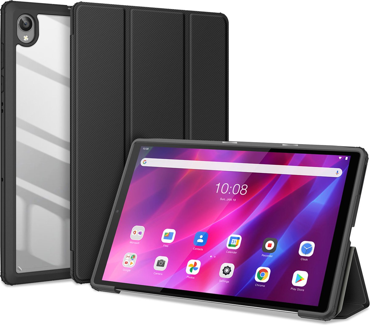 Dux Ducis - Tablet Hoes geschikt voor Lenovo Tab K10 / M10 Plus - 10.3 inch - Toby Series case - Zwart