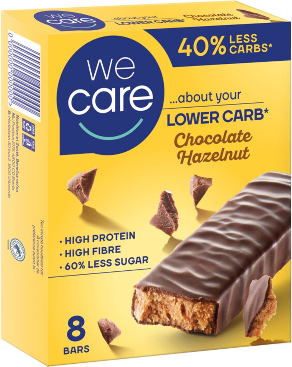 pauze doneren Kostbaar Weight Care snack reep chocolade-hazelnoot - 6x8 stuks | bol.com