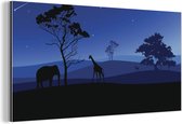 Décoration murale Métal - Peinture Aluminium - Paysages Africains - 40x20 cm