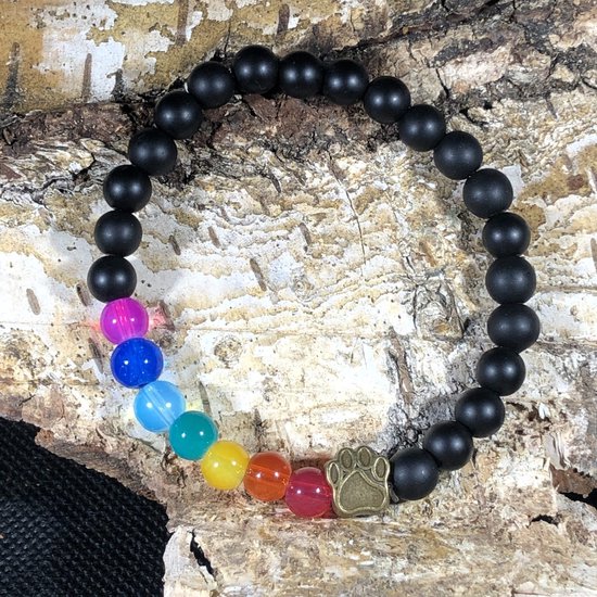 GoedeDoelen.Shop | Armband Over The Rainbow Brons M | Herdenkingsarmband | Gedenk Armband | Over The Rainbow | Rainbow Armband | Rainbow | Polsmaat tot 18 cm | Cadeau | Wellness-House