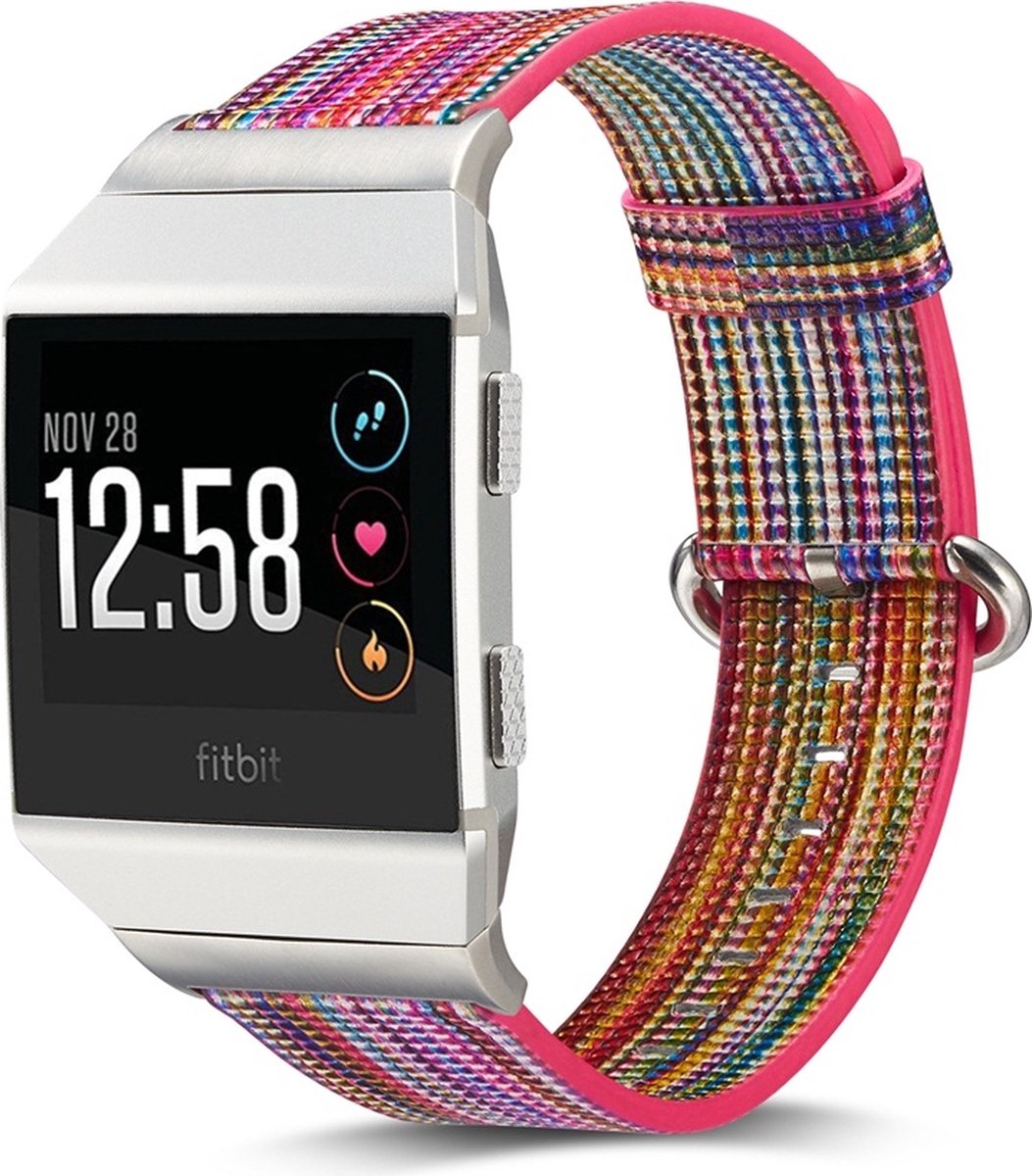 By Qubix - Compatible Fitbit bandje - Geschikt voor fitbit Ionic TPU bandje - Roze / Oranje