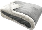 JEMIDI XL warme fleece deken - Knuffeldeken voor op de bank - 150 x 200 cm - Wasbaar - Grijs