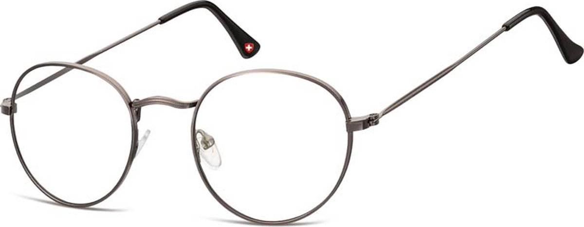Montana Eyewear HMR54 Leesbril rond metaal +2.50 Gunmetal