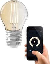 Calex Slimme Lamp - Wifi LED Filament Verlichting - E27 - Smart Lichtbron Helder - Dimbaar - Warm Wit licht - 4,5W