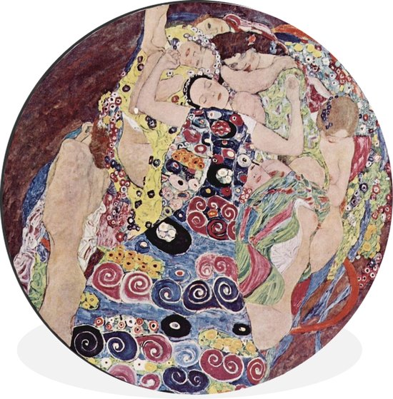 WallCircle - Wandcirkel - Muurcirkel - De maagd - Gustav Klimt - Aluminium - Dibond - ⌀ 120 cm - Binnen en Buiten XXL