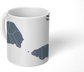 Mok - Samoa tekening kaart met vlag - 350 ML - Beker