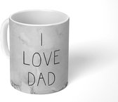 Mok - Koffiemok - Vaderdag - Papa cadeau - Quote - I love Dad - Spreuken - Mokken - 350 ML - Beker - Koffiemokken - Theemok - Mok met tekst