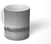 Mok - Panorama met de Skyline van Rotterdam bij zonsondergang - zwart wit - 350 ML - Beker