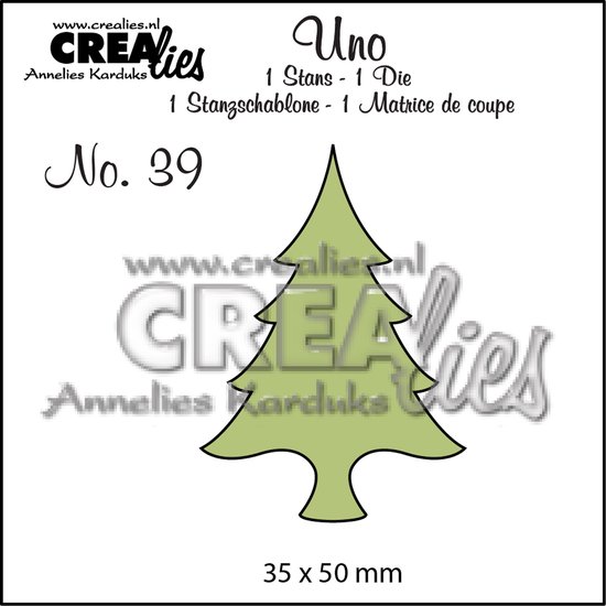 Crealies Uno snijmal no.39 Kerstboom smal
