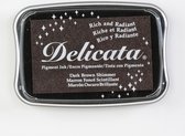 DE-000-354 Delicata stempelkussen groot - donker bruin met glitter - dekkend inkt
