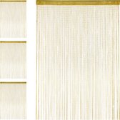 Relaxdays 4x Draadgordijn glitters - deurgordijn - draadjesgordijn - 145 x 245 cm - goud
