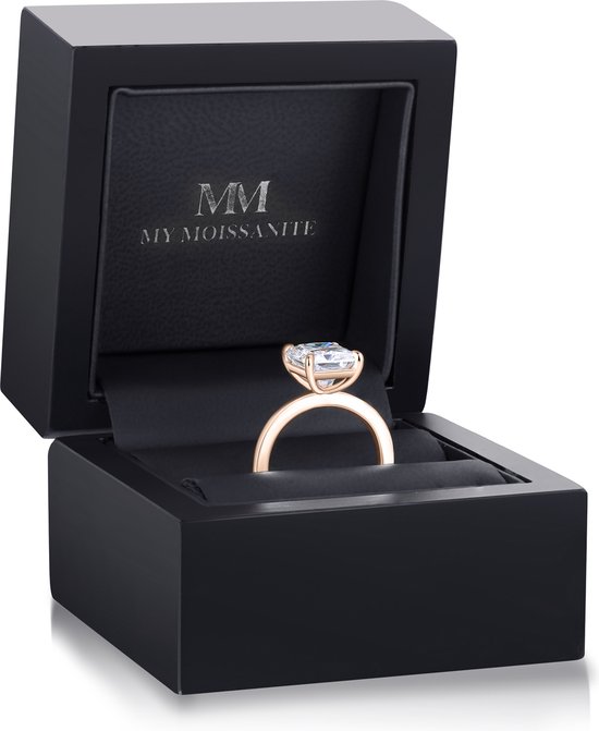 Radiana - 14k Roségouden Radiant Solitaire Moissanite Ring - 0.7 karaat