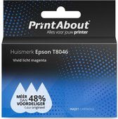 PrintAbout huismerk Inktcartridge T804 (C13T804600) Vivid licht magenta geschikt voor Epson