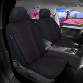 Autostoelhoezen voor Nissan Juke 1 2010-2019 in pasvorm, set van 2 stuks Bestuurder 1 + 1 passagierszijde N - Serie - N702 - Zwart/rode naad