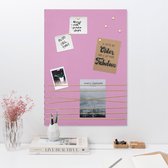 Navaris prikbord fotowand met lint - Fotohouder 70 x 50 cm - Fluwelen fotoprikbord - Voor foto's en ansichtkaarten - Inclusief punaises - Lila