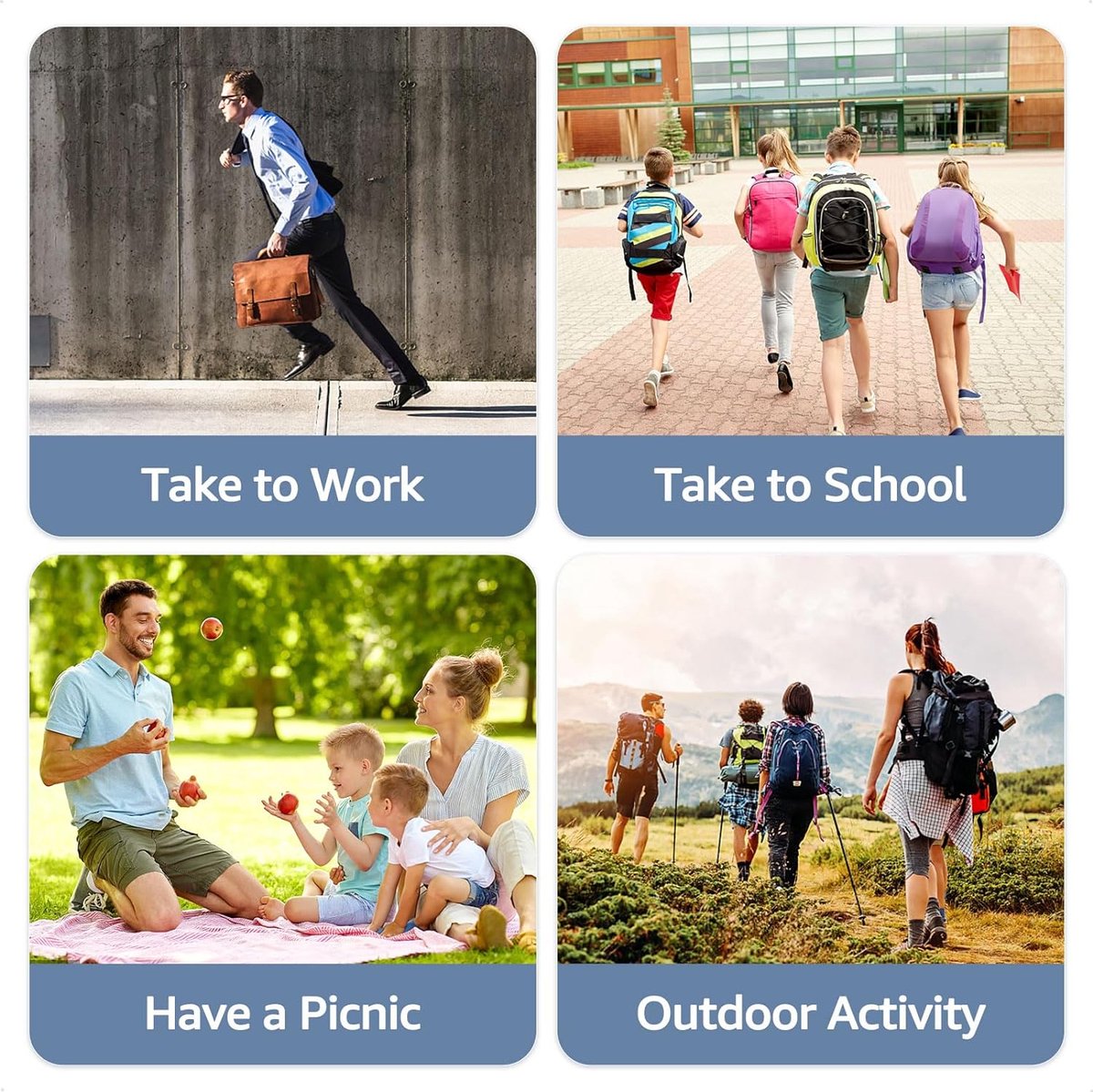 Runmeihe Kinderlunchtas voor meisjes, jongens, studenten, herbruikbare