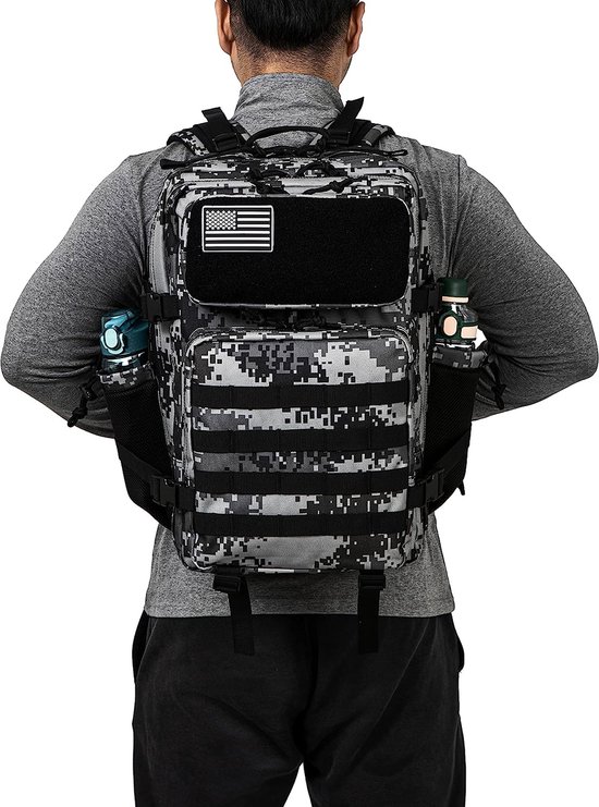 Tactische militaire rugzak voor heren, groot, 45 liter, legerrugzak, 3 ...