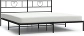 vidaXL - Bedframe - met - hoofdbord - metaal - zwart - 183x213 - cm