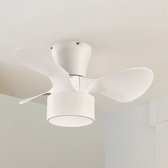 Compacte witte plafondventilator incl. LED en afstandsbediening - Vejas