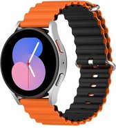 By Qubix Ocean Style bandje - Oranje - zwart - Xiaomi Mi Watch - Xiaomi Watch S1 - S1 Pro - S1 Active - Watch S2