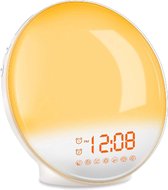 DistinQ Wake-Up Light – Wekkerradio met dubbele wektijd – Slaaphulp met USB aansluiting - Wit