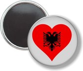 Button Met Magneet - Hart Vlag Albanie - NIET VOOR KLEDING