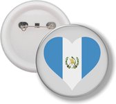 Button Met Speld - Hart Vlag Guatermala