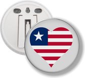 Button Met Clip - Hart Vlag Liberia