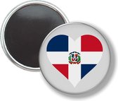 Button Met Magneet - Hart Vlag Domican Republic - NIET VOOR KLEDING
