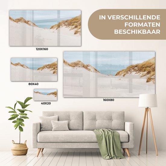 Peinture sur verre - Mer derrière les dunes - 160x80 cm - Peintures sur Verre Peintures - Photo sur Glas