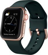 Siliconen bandje - geschikt voor Apple Watch series 1/2/3/4/5/6/7/8/9/SE/Ultra/Ultra 2 met case size 42 mm / 44 mm / 45 mm / 49 mm - Donkergroen