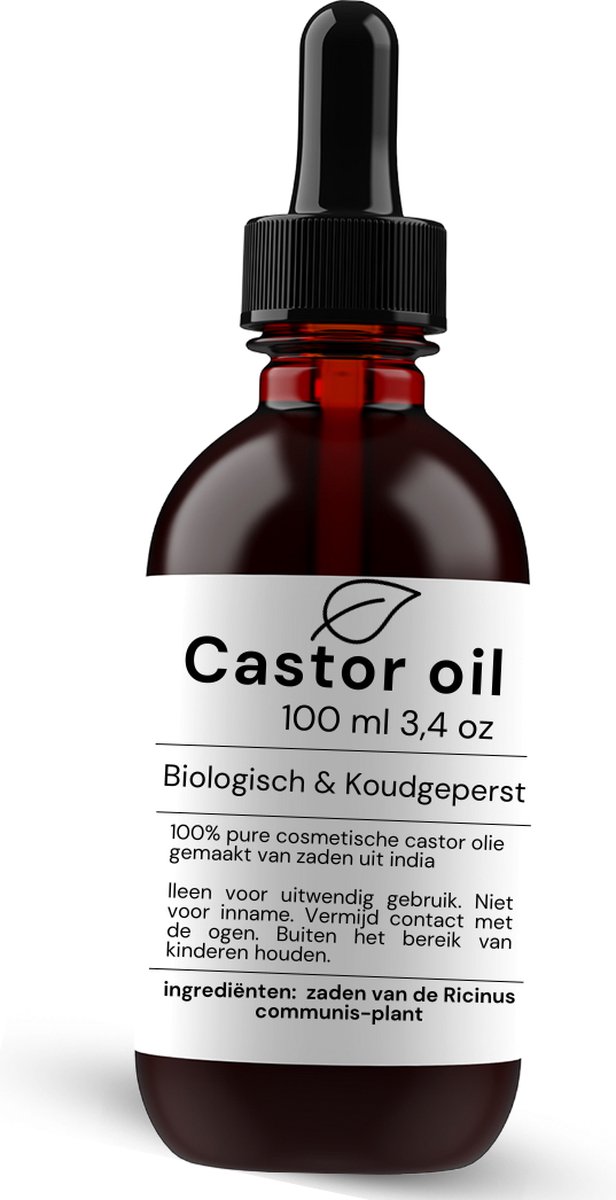 Biologische Castor olie afkomstig uit India 100 ml - 100% puur & koudgeperst.