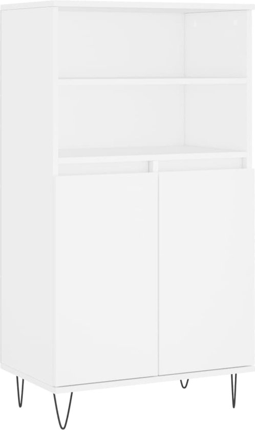 vidaXL Hoge kast 60x36x110 cm bewerkt hout zwart