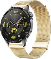 Milanees bandje - geschikt voor Huawei Watch GT / GT Runner / GT2 46 mm / GT 2E / GT 3 46 mm / GT 3 Pro 46 mm / GT 4 46 mm / Watch 3 / Watch 3 Pro / Watch 4 / Watch 4 Pro - goud